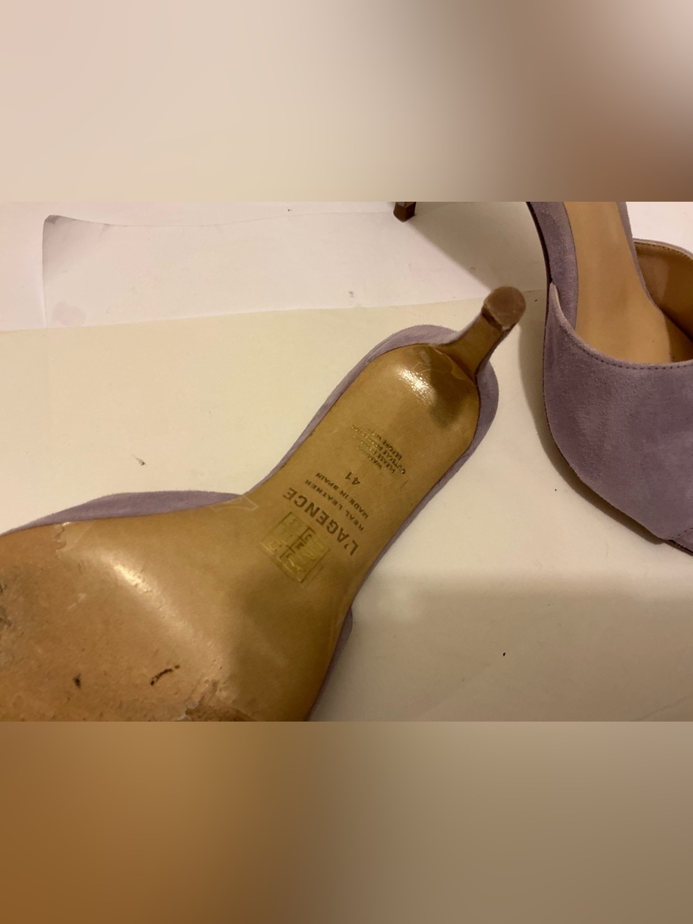 L'AGENCE Lavender Suede Pointed Mules - Picture 3 of 5